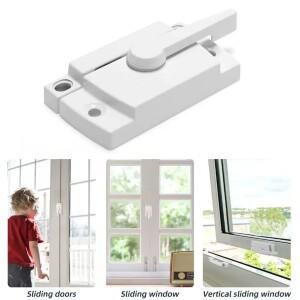 1PC 아연 합금 새시 잠금 60x25mm 슬라이딩 여 닫이 수직 피치 캐치 흰색 홈 문 창 하드웨어