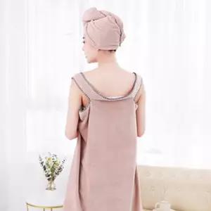 가운 헤어터번 1 3초가운 베이지 바스드레스 샤워