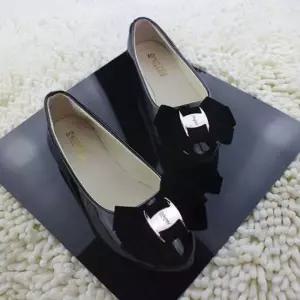 여성구두 면접화 외출구두 이쁜 리본 에나멜 플랫슈즈