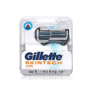 질레트 스킨텍 면도날 4입 피부보호 저자극 면도 이중 윤활밴드 2중날 리필