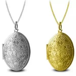 [콩심팥심]휴대용 사진 보관 엔티크 타원 목걸이 화려한목걸이 롱목걸이