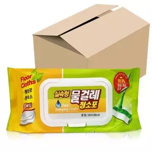 [블루마켓]물걸레청소포(실속형)중형 30매 x1박스(20개) 30x20cm 물걸레청소포 청소물티슈 일회용청소포 찌