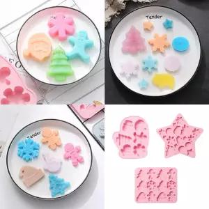 크리스마스 테마 다구 몰드 3종 석고방향제 비누 쿠킹 베이킹 금형 실리콘