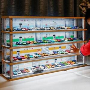 토미카 진열장 자동차 조명 주차장 보관함 미니카 80대