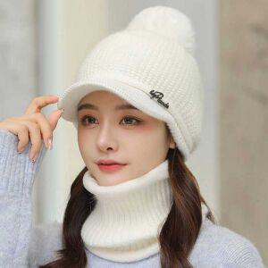 [제이커머스]겨울 방울 털모자 니트 넥워머 세트 골프 웨어 패션 방울털모자 여성겨울모자 겨울패션잡화 여