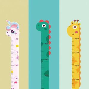 어린이 키재기 자 스티커 애니멀 벽 줄자 가정용 부착 벽 벽지 에붙이는 아동 아이들 판
