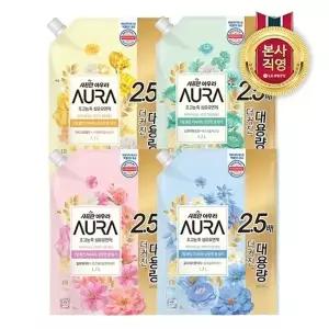 [엘지생활건강]샤프란 아우라 섬유유연제 리필 1.7L x 4개 향 4종택1