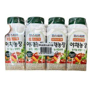 파스퇴르 유기농 야채주스 190ml x 4입 X 1개 e81286