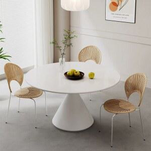 원형 식탁 1200 6인 세라믹 테이블 4인 둥근식탁 반원형 북유럽 화이트