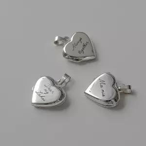 925실버 하트 로켓목걸이 각인 미아방지 사진넣는 우정목걸이 