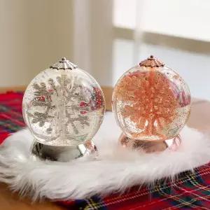 원형 눈꽃 크리스마스 오르골 워터볼 LED 스노우볼 무드등 조명