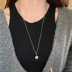 [골드스마일]골드앤실버볼 클래식 롱 목걸이