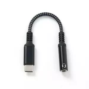 USB C타입 to 3.5mm 이어폰 변환 젠더 - 블랙/TYPE-C/스마트폰/오디오/연결잭/연결/스테레오/휴대용/간편