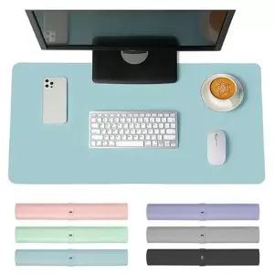 마우스 장패드 pu 가죽 방수 키보드 데스크매트 80x40
