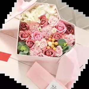 부모님용돈 하트리본 플라워 용돈박스 핑크 비누꽃 어버이날 선물