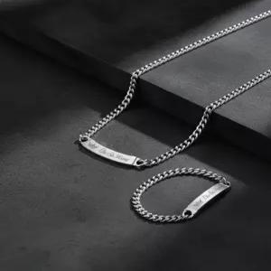 실버 할리본 선물 각인 목걸이 팔찌 펜던트 세트 미아방지 은 925실버