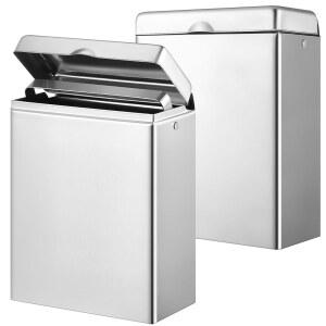 티온시 위생 폐기 탐폰 냅킨 욕실 리셉터클 벽, 라이너 프레임 홀더 스테인리스 스틸 미니 빈 화장실 상업용 작은 공간(내추럴 컬러)