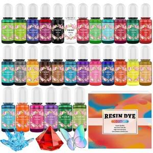 에폭시 레진 색소 키트 양초 염료 액체 착색제 DIY UV 몰드 보석 제작 비누 세트