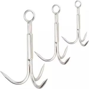 FWEEK 3 PCS 그래플링 후크 스테인리스 스틸 3-클로 헤비 듀티 앵커 세트-M L MAX 사이즈 하이킹용 야외