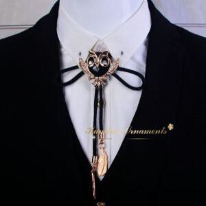 남자 볼로타이 루프 넥타이 타이슬링 남성용 큐빅 고급