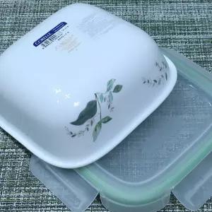 코렐 반찬통 백색의 고급스러운 사각 냉장고 밀폐용기 [용량선택]