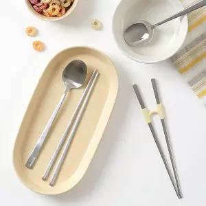 [무료배송][탁가온] 어린이 수저 1벌 + 젓가락 교정기 세트