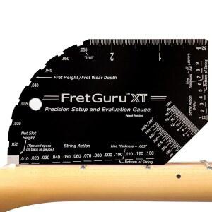 FretGuru XT 기타 줄 액션 게이지 - 프로 프렛 로커, 브리지 및 픽업 간격 자, 고급 초정밀, MOAGG 기술 높이/프렛 마모 검사기가 있는 루시어스용 설정 도구