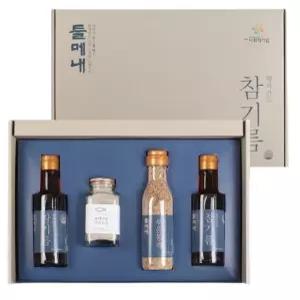 [들메내] 참기름 4종 선물 세트 (참기름 2병 볶음통깨 함초소금)
