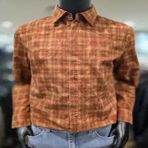 [바쏘옴므] 25년 브라운 플라워패턴 기본핏 캐주얼 남방