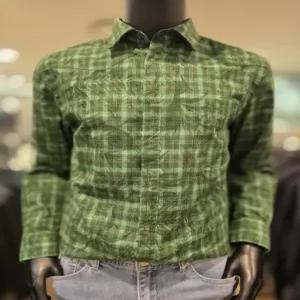 [바쏘옴므] 25년 그린 플라워패턴 기본핏 캐주얼 남방