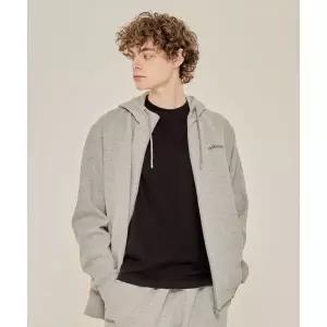 KAPPA 에센셜 기모 후드집업 유니 멜란지그레이