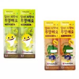 [골드스마일]엄마와 아이 투명 젤 치약 핑크퐁 캐릭터 아동용 구강케어