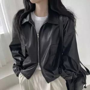 여성 투웨이 가죽 라이더자켓 봄가을아우터 레더 간절기아