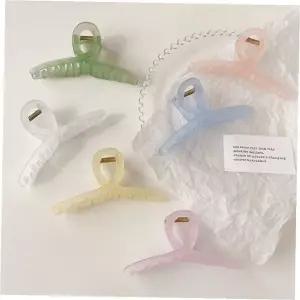 반투명 파스텔 올림헤어 집게핀 톱니 헤어클립 머리끈 여성 헤어액세서리 데일리 링 컬러풀 헤어핀