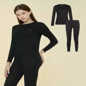 [푸마] 여성 라이트 퓨징 웜웨어 상하의 세트 (블랙)