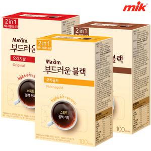 맥심 부드러운블랙 3종 200T [오리지날/모카골드/아라비카/커피만/커피믹스]