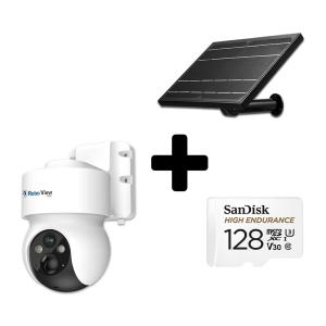 글로벌아이넷 로보뷰S4+128GB+8W 충전식 태양광패널 4G LTE CCTV 무선 배터리 IP카메라 홈캠 이동식