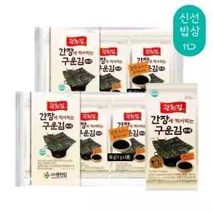 [광천김] 간장에 찍어먹는 구운 파래김 식탁김 11g 6봉x2팩 12봉