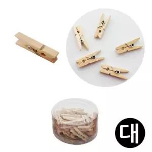 유니아트 원목 나무집게 (대) (통)/우드/걸이용/가랜드/게시판/폴라로이드/사진/세트/메모지/엽서/원목