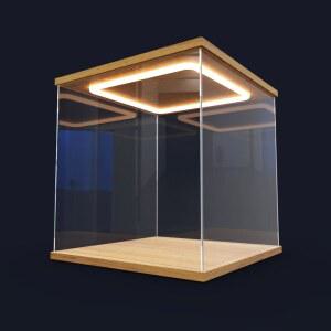 피규어 진열장 건담 링 LED 조명이 있는 투명 아크릴 진열대 케이스 자동차 모델 인형용 먼지 보관 상자 조립