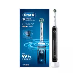 오랄비 전동 진동 칫솔 지니어스 9000 + 리필모 블랙 BNS