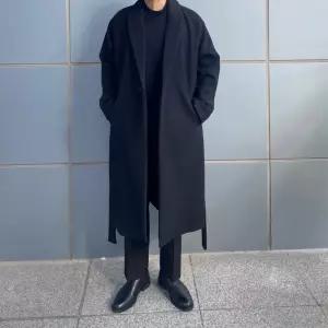 [모노폴로지]오버핏 고급 울 소재 맥시 로브 가운코트맥코트 더블코트 연말룩 데이트룩 올드머니