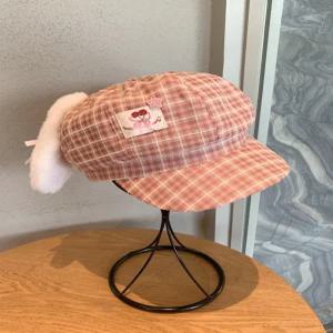 [가을 코디템] 리본 토끼귀베레모 체크 팔각모 여자 가을모자
