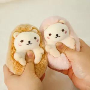 모찌타운 스트레스볼 고슴도치 인형 브라운 핑크