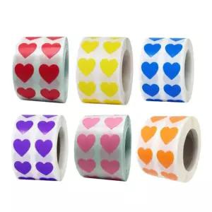 6종 미니 하트 스티커 2000매 1.9cm 다꾸 포장 실링/세트/감사/답례/감성/DIY/선물/배달/답례품/스티커롤