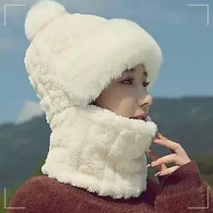 겨울 모자 넥워머 털방울 겨울필수템 24WFG03CRN 브라운 화이트