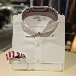 [카운테스마라] 텐셀 솔리드 카라배색 스냅버튼 슬림핏 긴팔셔츠