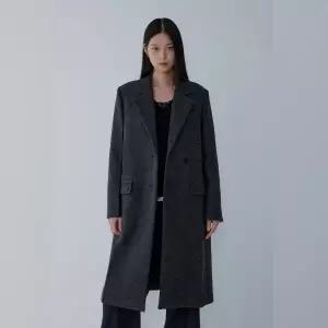 [롯데백화점]보브 울 블렌드 헤링본 패턴 코트7115416X07