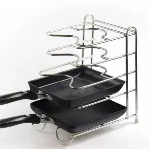 프라이팬 수납 거치대 웨이브 후라이팬 정리대 주방 도구 정리홀더