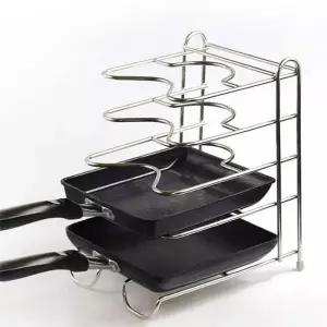[골드스마일]프라이팬 수납 거치대 웨이브 후라이팬 정리대 주방 도구 정리홀더